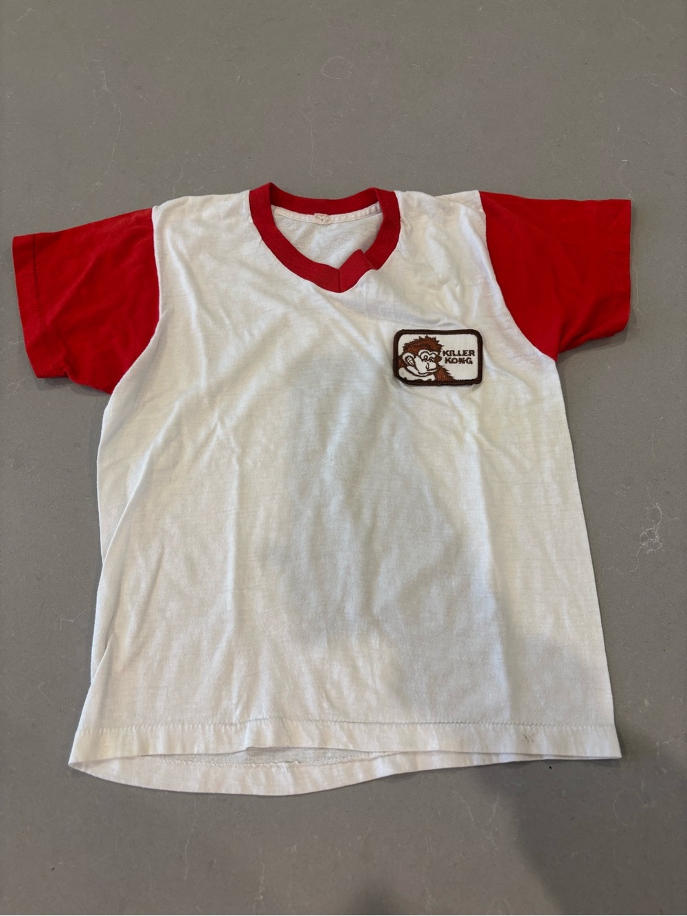 Vintage Killer Kong White Tee with Red Sleeves